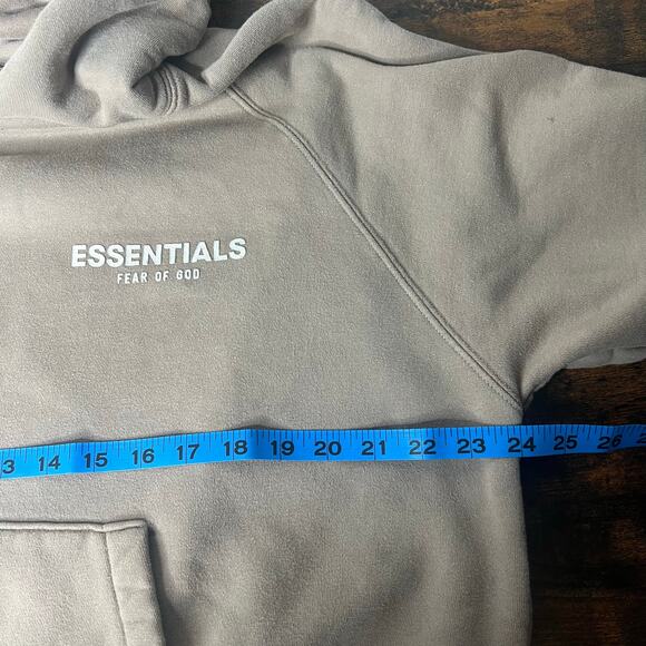 Fear of God Essentials Hoodie Desert Taupe Tan Size S Streetwear Heavy Pullover - Picture 10 of 12